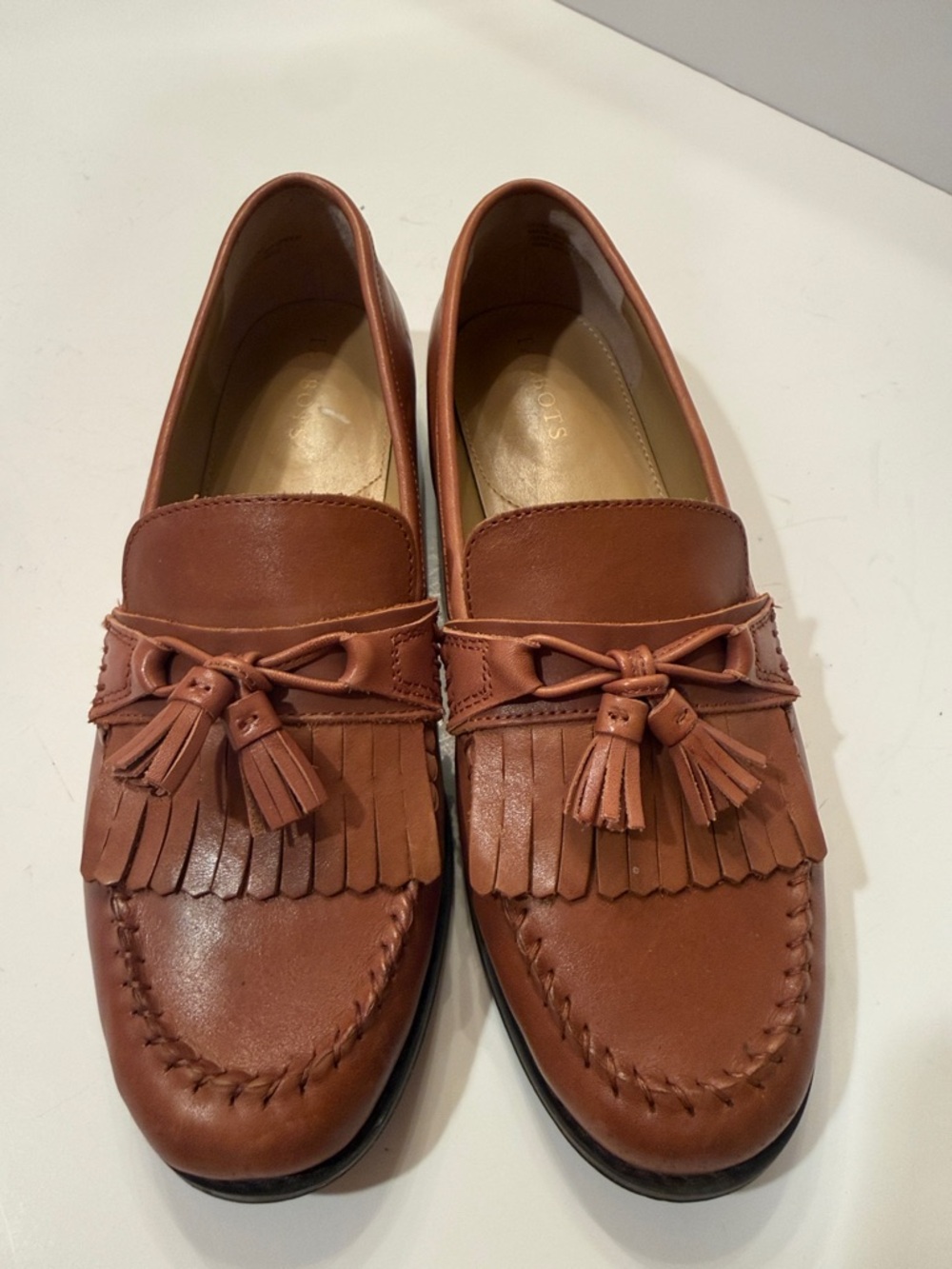 Talbots Chestnut Tassel Kiltie Leather Loafers